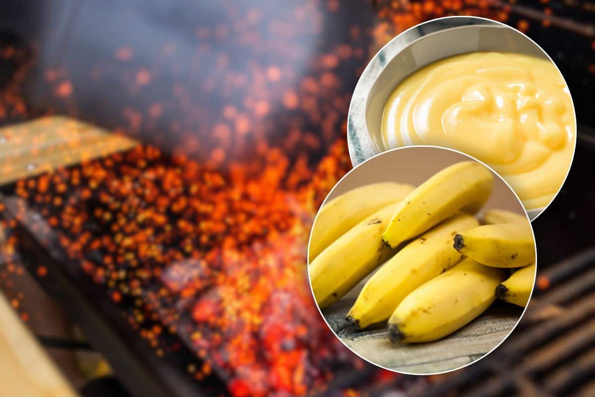 ricetta delle banane al barbecue con crema pasticcera